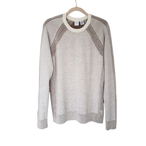 Armani Exchange Light Beige Crewneck Sweater Merino Wool Blend